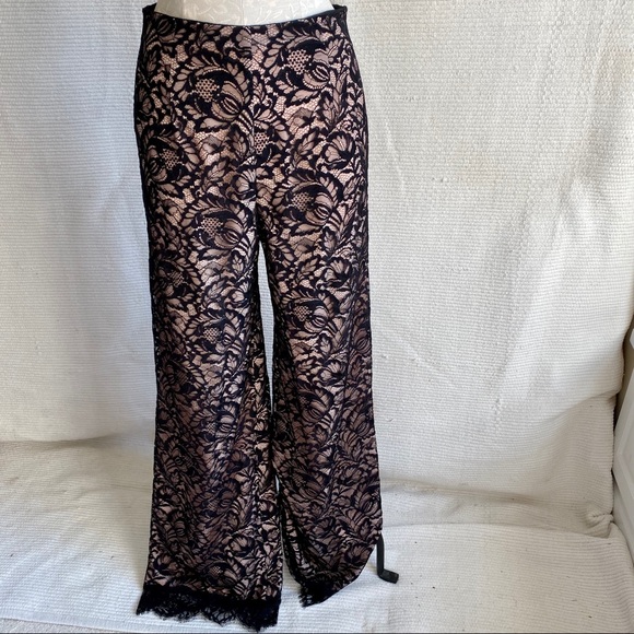 Nicole Miller 6 Tall Nude Illusion Lace Pants Glam Halloween Costume - Picture 2 of 8